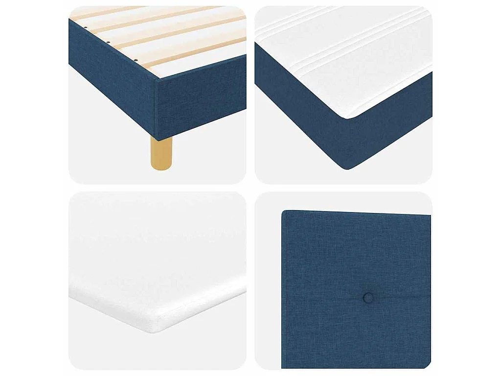 Boxspringbed met kussen met hoofdeinde Blauw 120 x 200 cm Stof