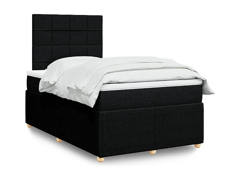Boxspringbett mit Matratze Schwarz 120x200 cm Stoff