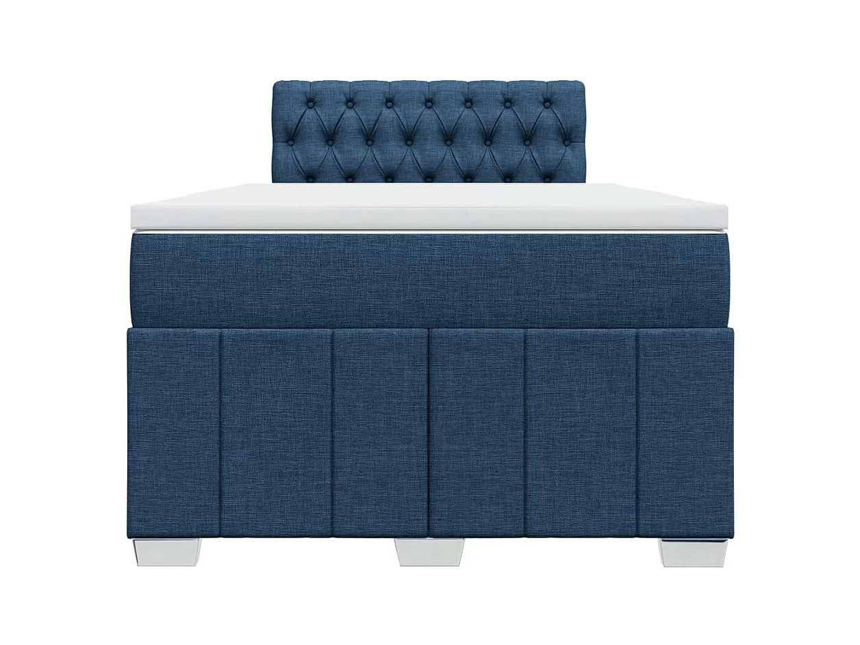 Boxspringbett mit Matratze Blau 120x200 cm Stoff