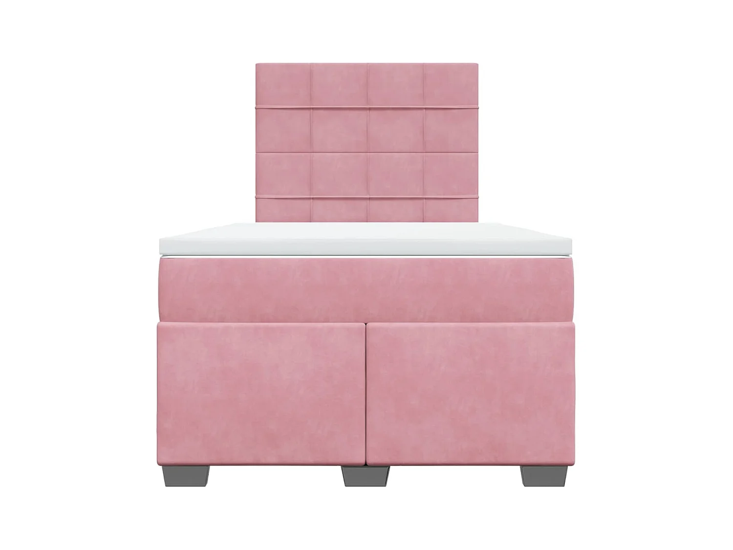 Sommier à lattes de lit avec matelas rose 120x190 cm velours