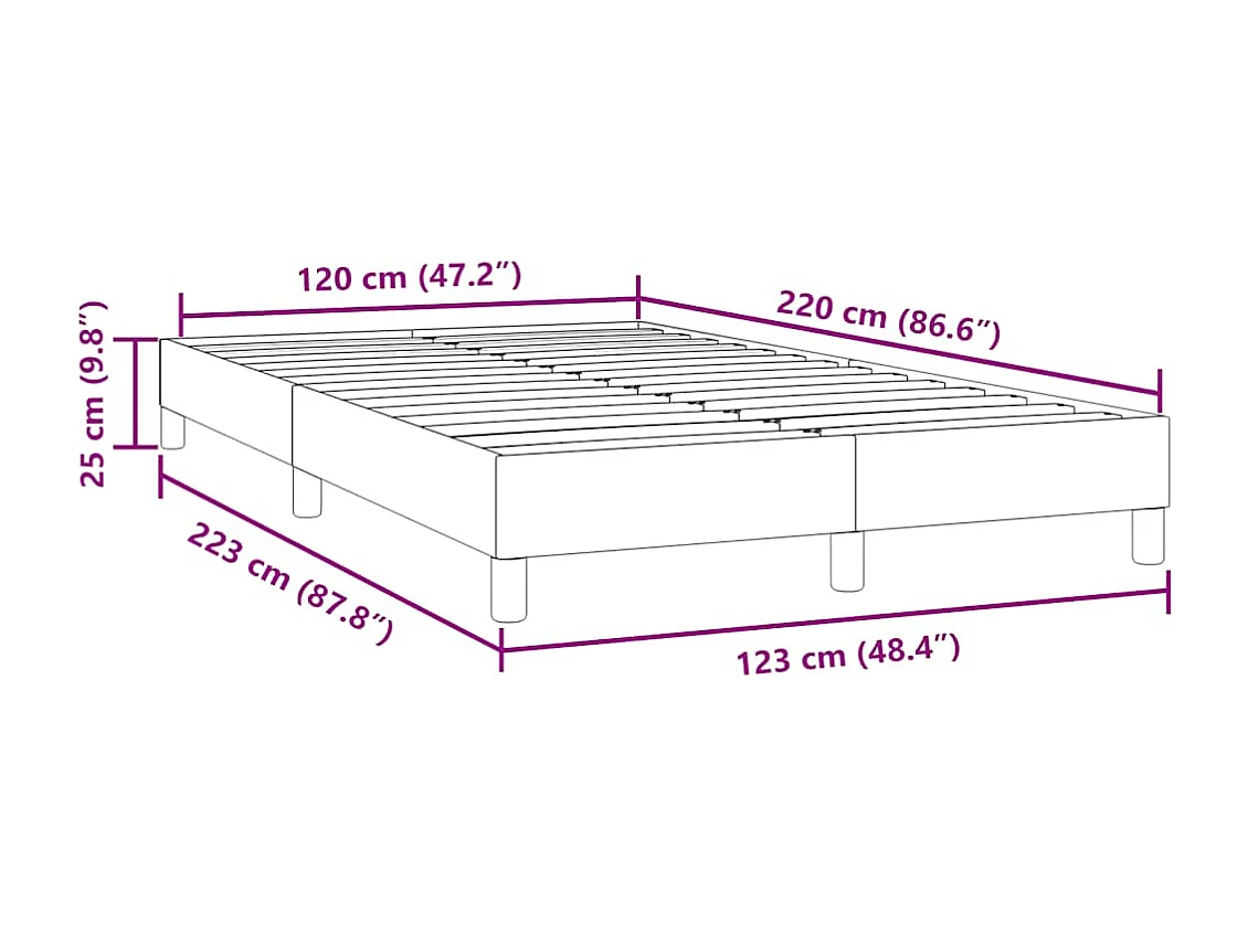 Bettgestell ohne Matratze Rosa 120x220 cm Samt