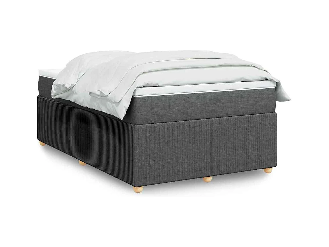 Boxspringbett mit Matratze Dunkelgrau 120x190 cm Stoff