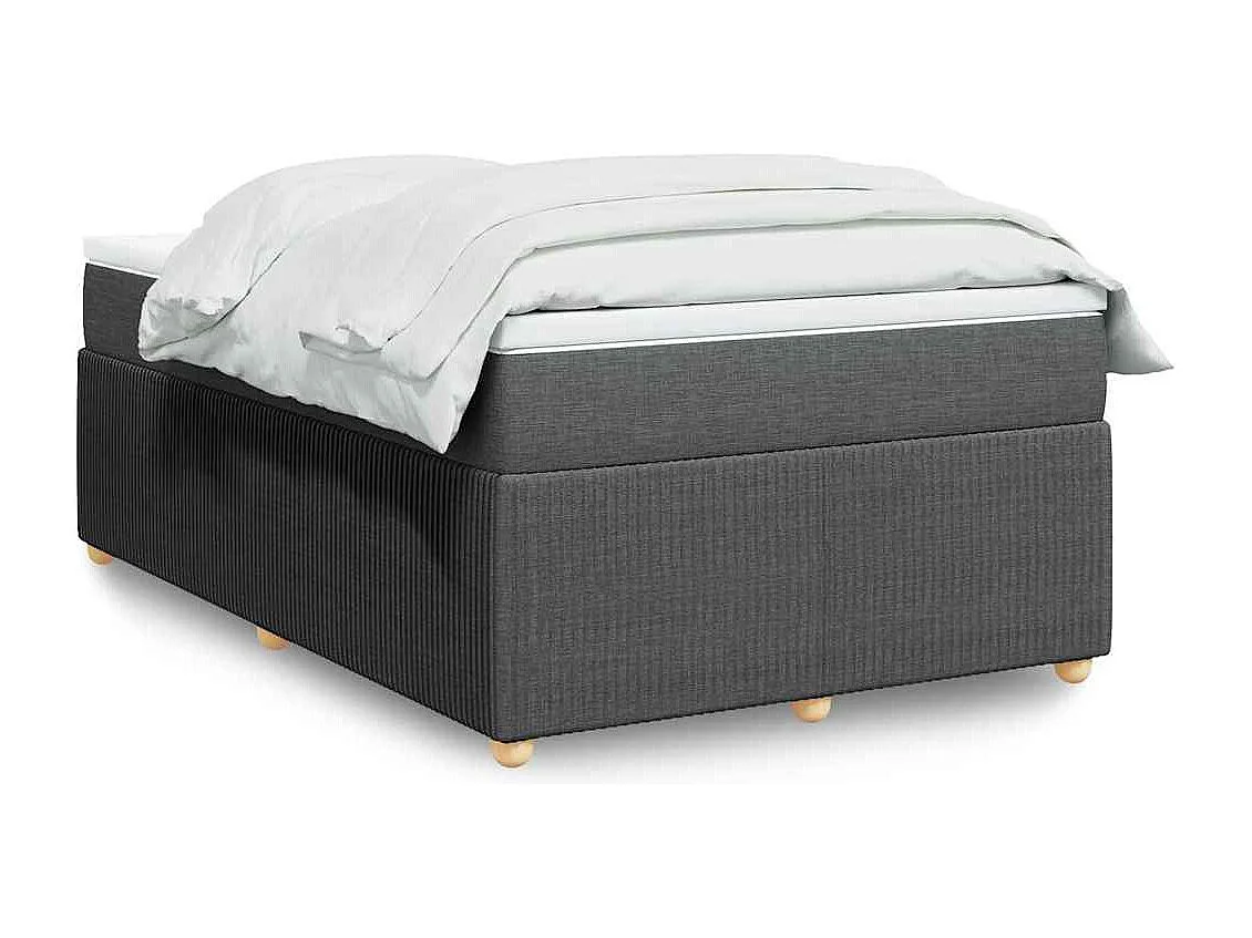 Boxspringbett mit Matratze Dunkelgrau 120x190 cm Stoff