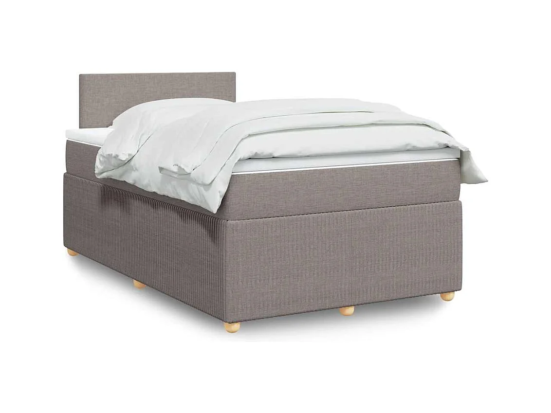 Boxspring met matras stof taupe 120x190 cm