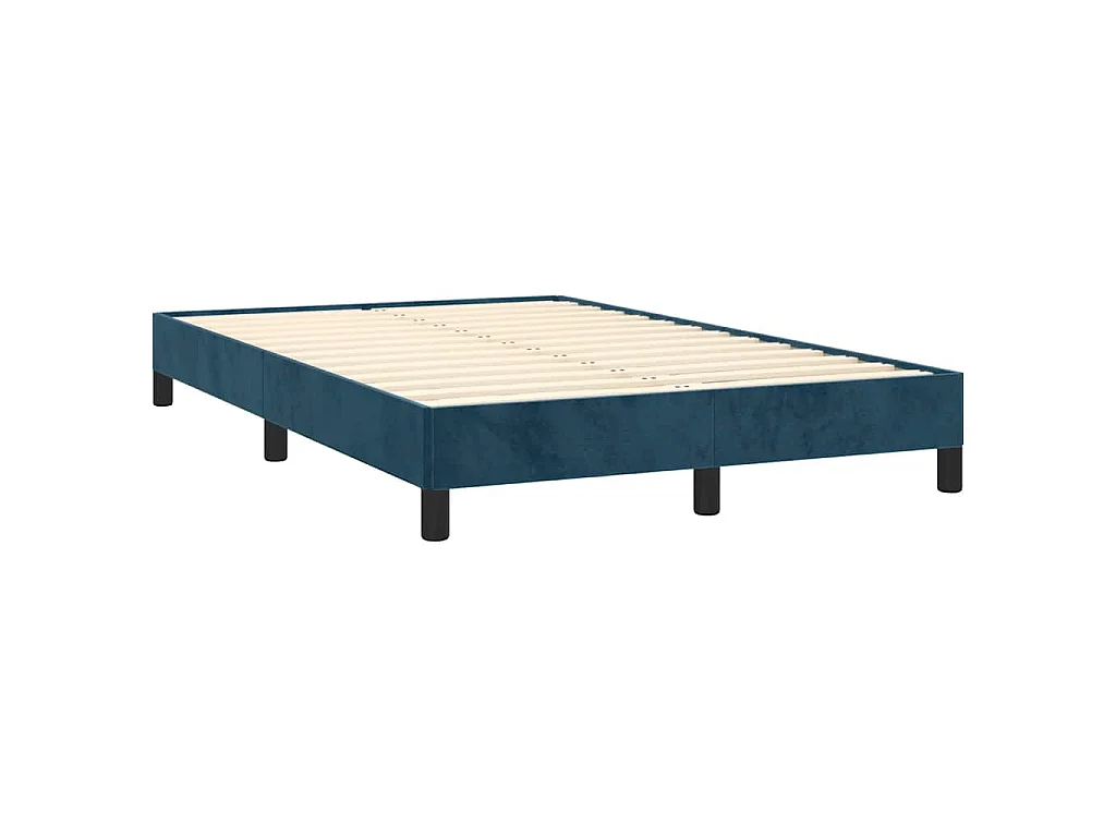 Boxspringbett mit Matratze Dunkelblau 120x190 cm Samt