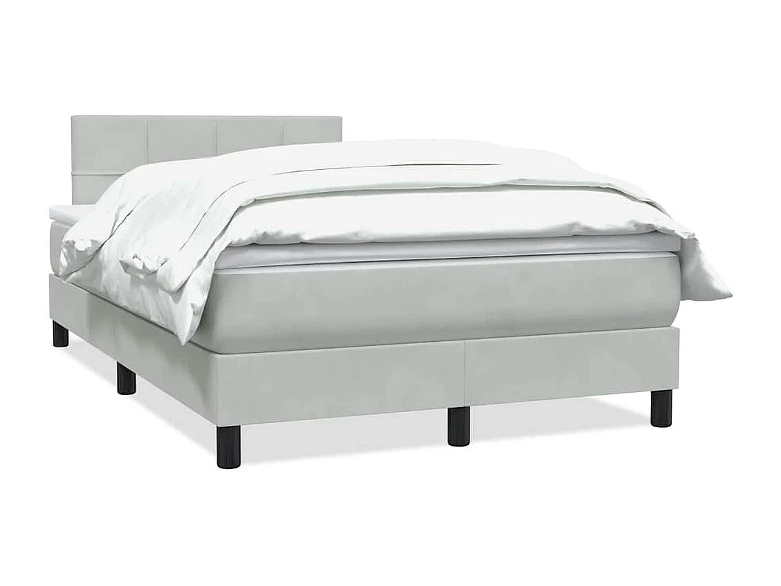 Boxspring met matras fluweel lichtgrijs 120x210 cm