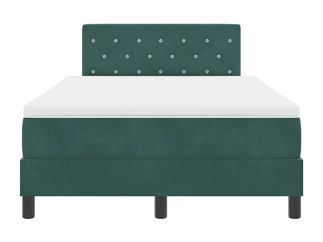 Boxspringbett mit Matratze Dunkelgrün 120 x 190 cm Samt