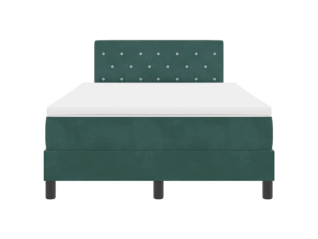 Cama Box com colchão Verde Escuro 120 x 190 cm Veludo