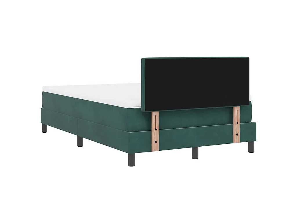 Cama Box com colchão Verde Escuro 120 x 190 cm Veludo