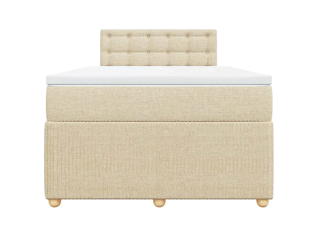 Sommier à lattes de lit avec matelas crème 120x190 cm tissu
