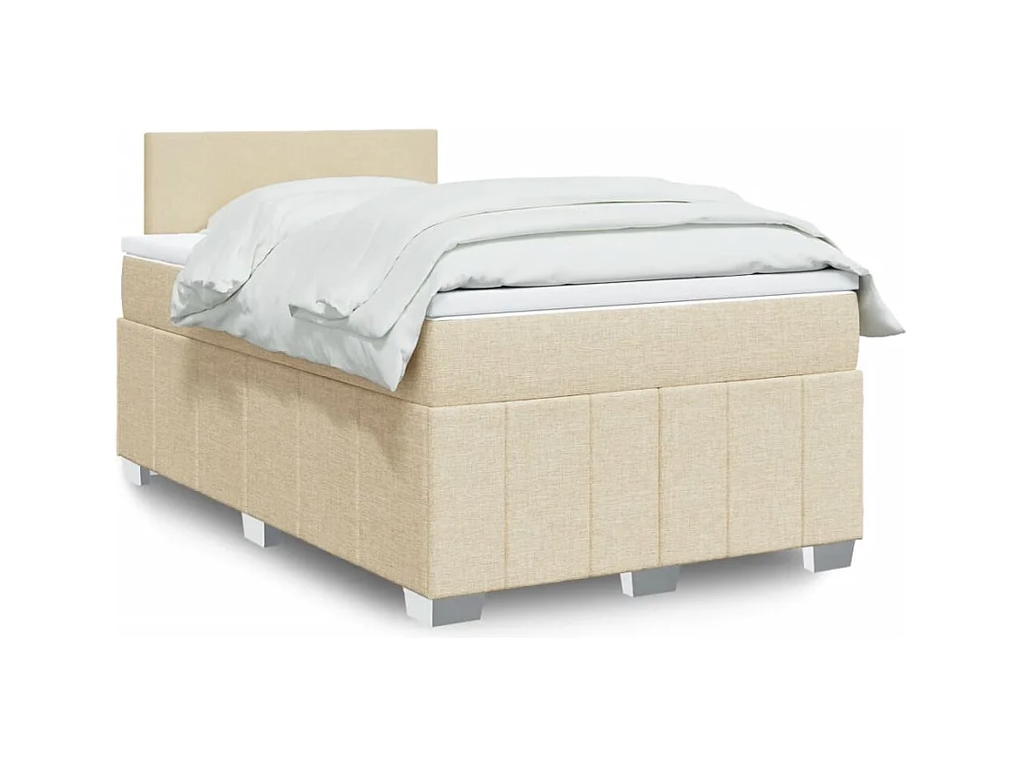 Boxspring met matras stof crèmekleurig 120x190 cm