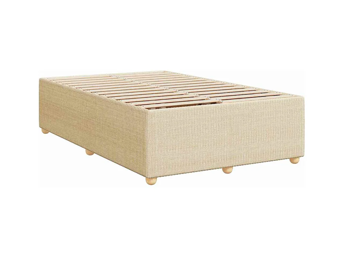 Sommier à lattes de lit avec matelas Crème 120x200 cm Tissu