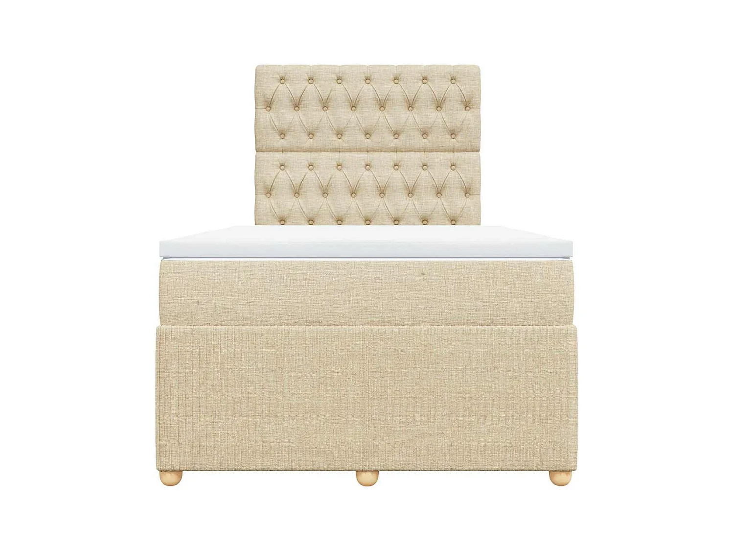 Sommier à lattes de lit avec matelas Crème 120x200 cm Tissu