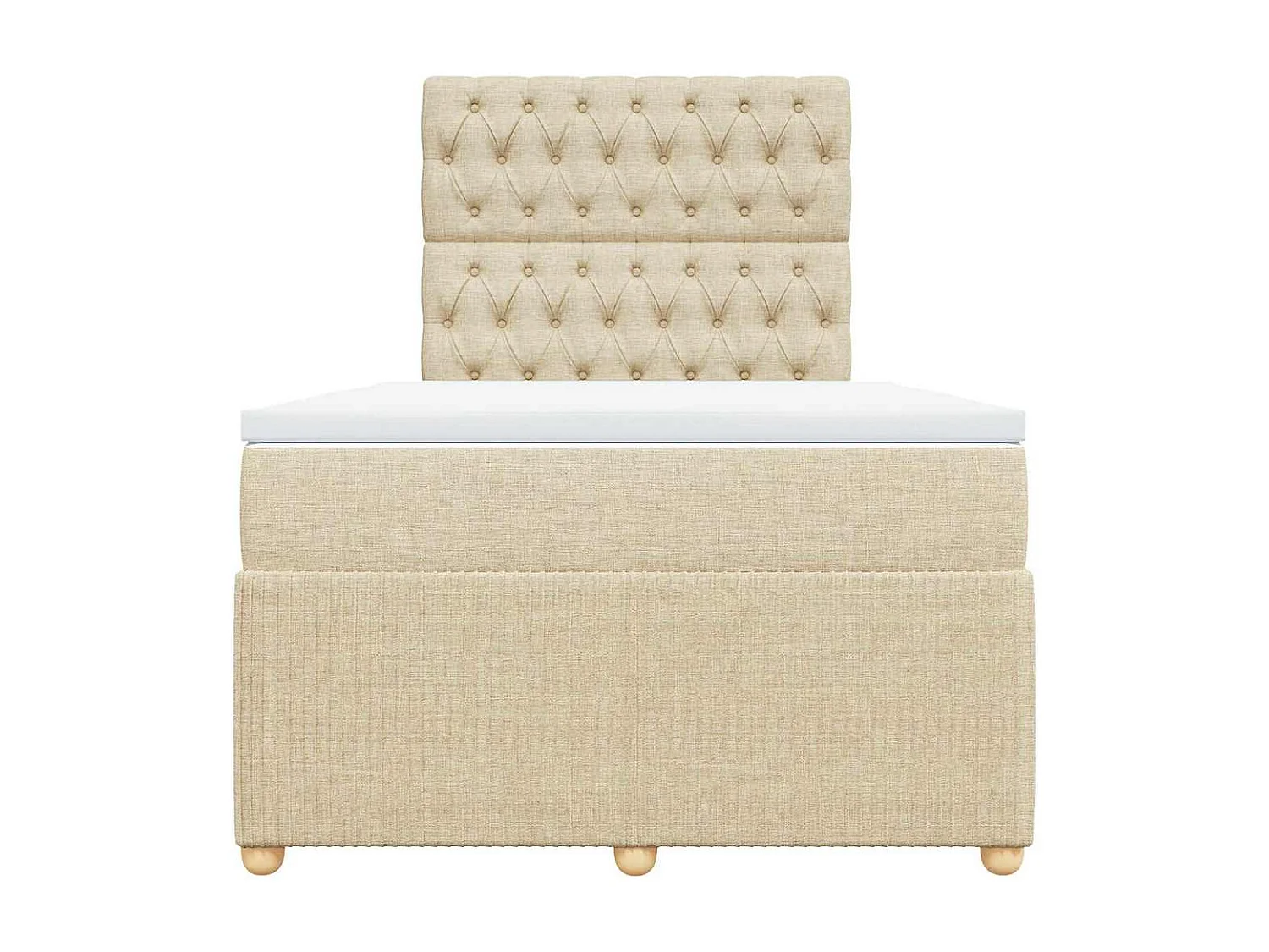 Sommier à lattes de lit avec matelas Crème 120x200 cm Tissu