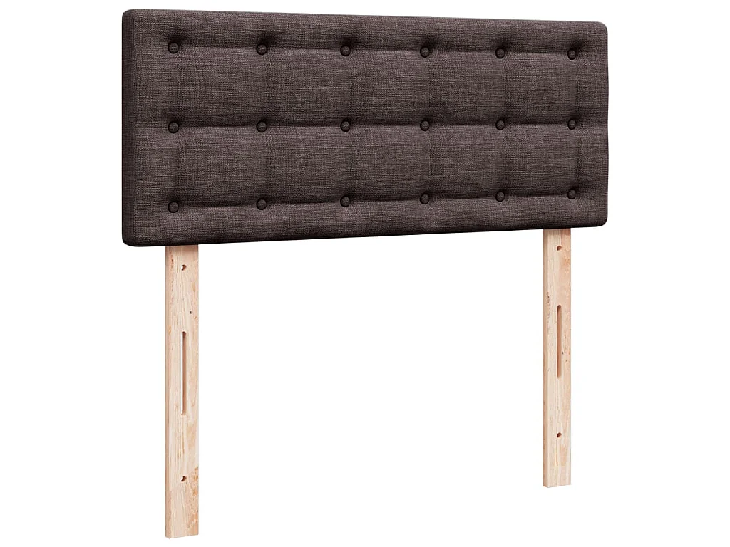 Cama box spring con colchón tela marrón oscuro 120x190 cm