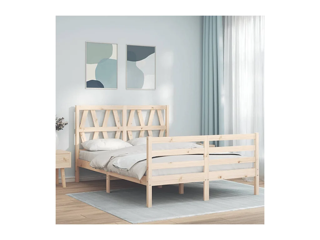 Cadre de lit sans matelas 120x200 cm bois massif
