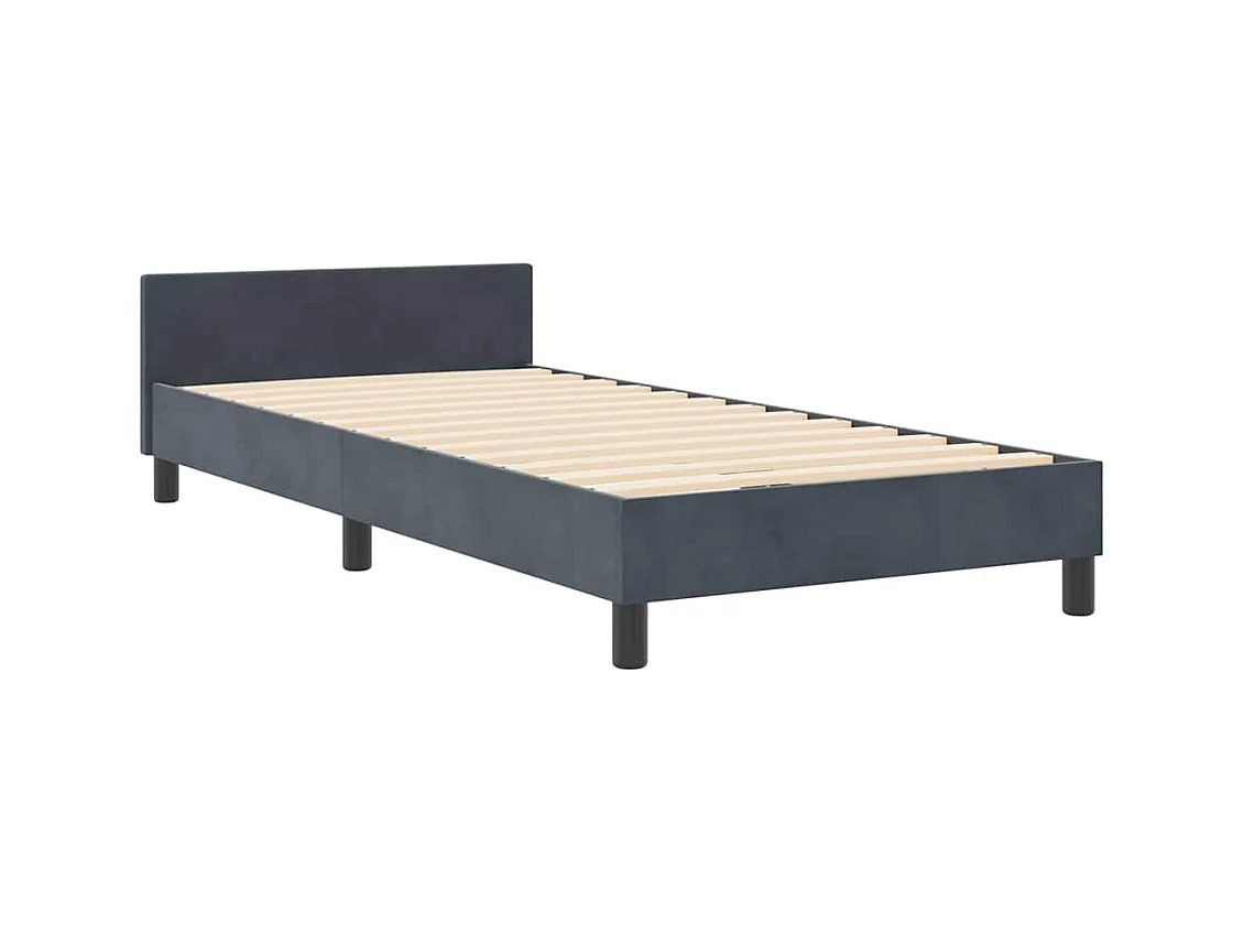 Bedframe met hoofdeinde Donkergrijs 100 x 200 cm Fluweel
