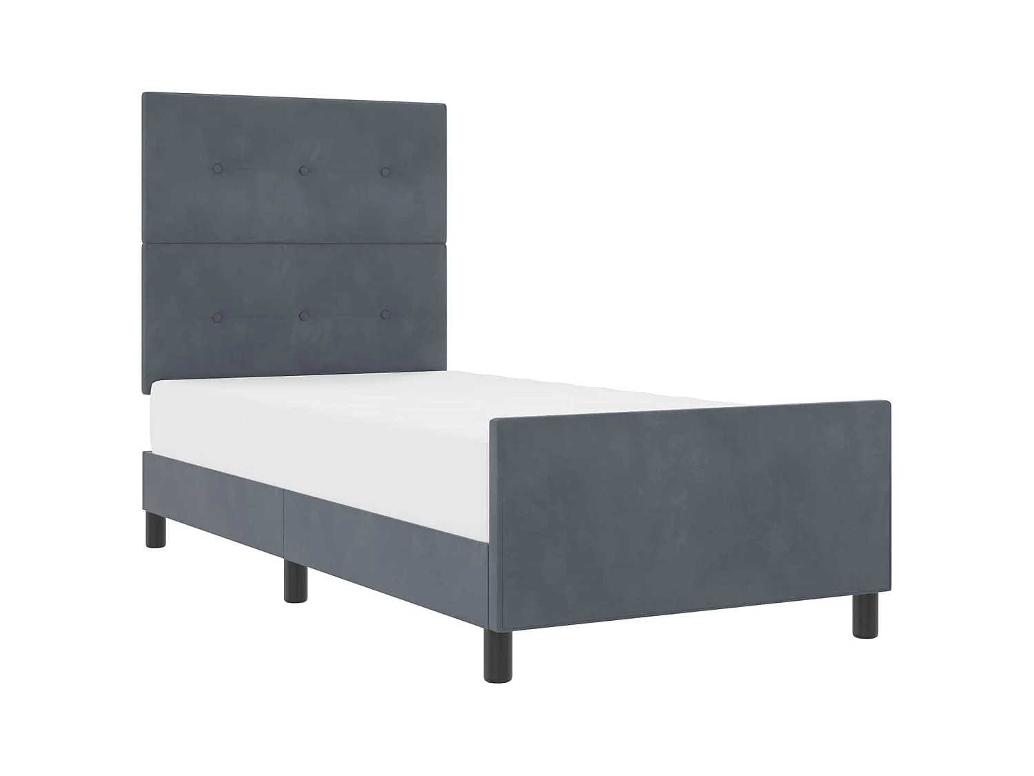 Boxspringbett mit Kopfteil Dunkelgrau 100 x 200 cm Samt