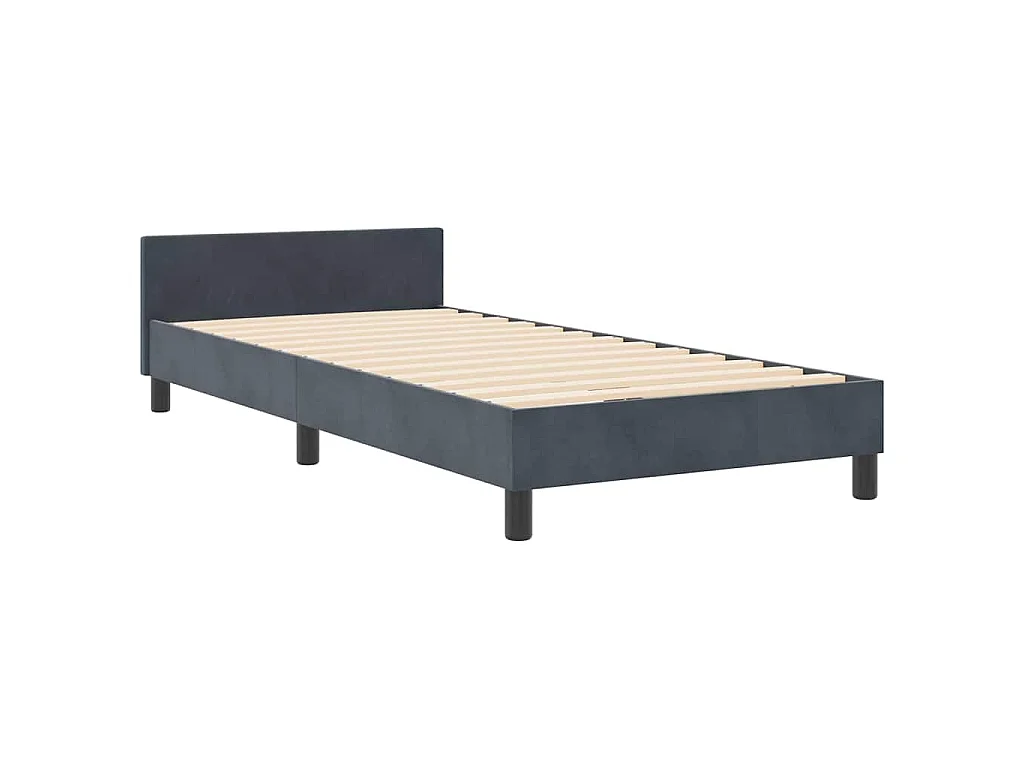 Boxspringbett mit Kopfteil Dunkelgrau 100 x 200 cm Samt