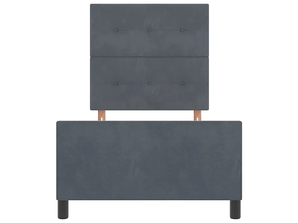 Boxspringbett mit Kopfteil Dunkelgrau 100 x 200 cm Samt