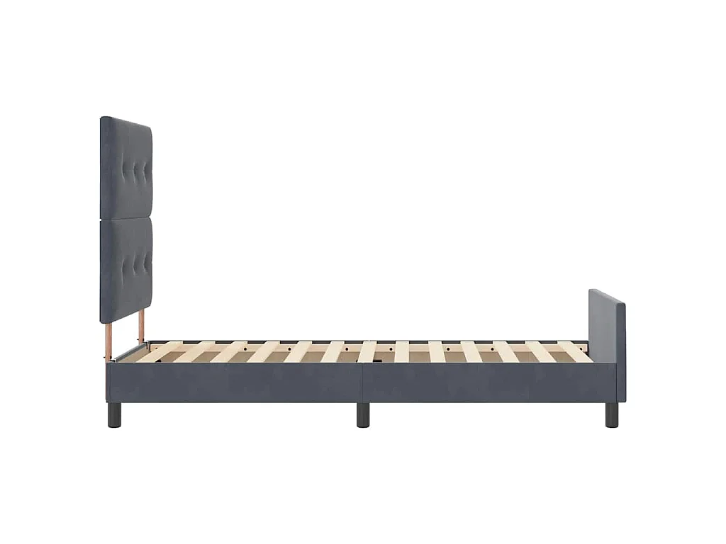 Boxspringbett mit Kopfteil Dunkelgrau 100 x 200 cm Samt