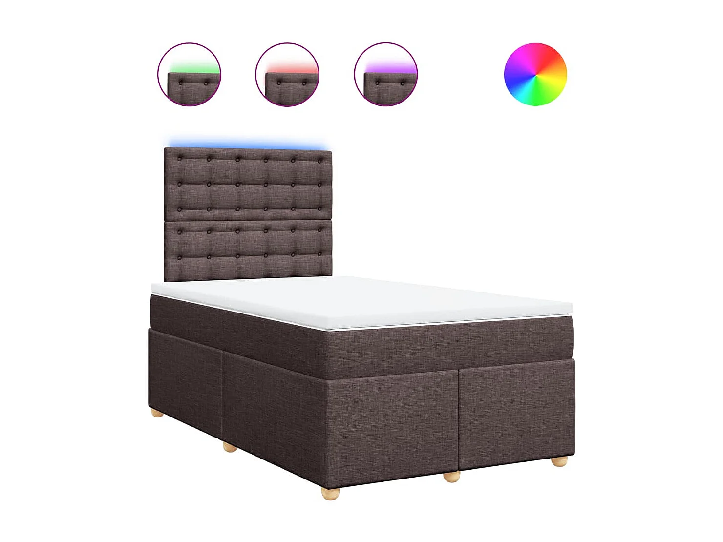 Boxspringbett mit Matratze Dunkelbraun 120x200 cm Stoff