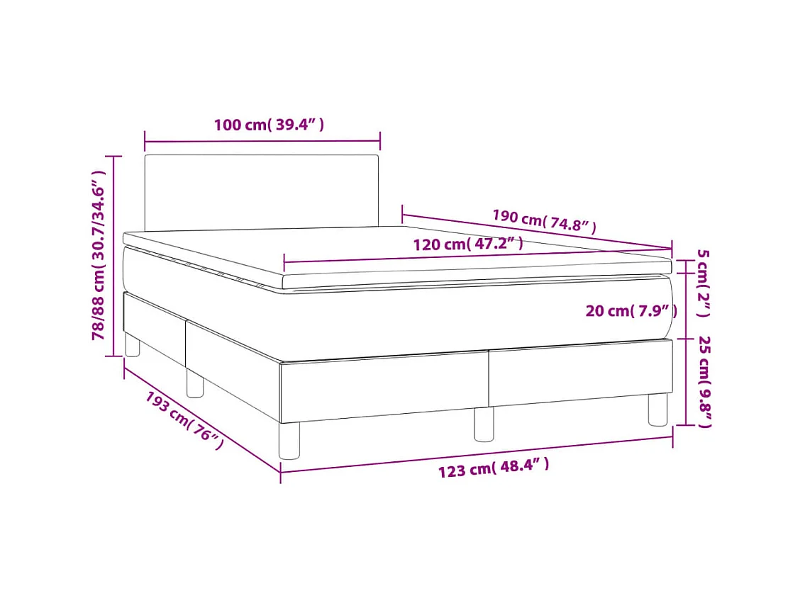 Sommier à lattes de lit et matelas bleu foncé 120x190cm velours