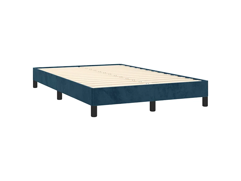 Boxspringbett mit Matratze Dunkelblau 120x190 cm Samt