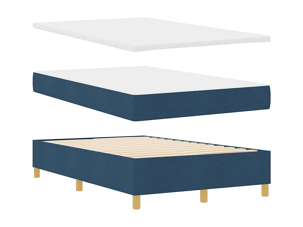 Boxspring bed met matras met hoofdeinde Blauw 120 x 200 cm Stof