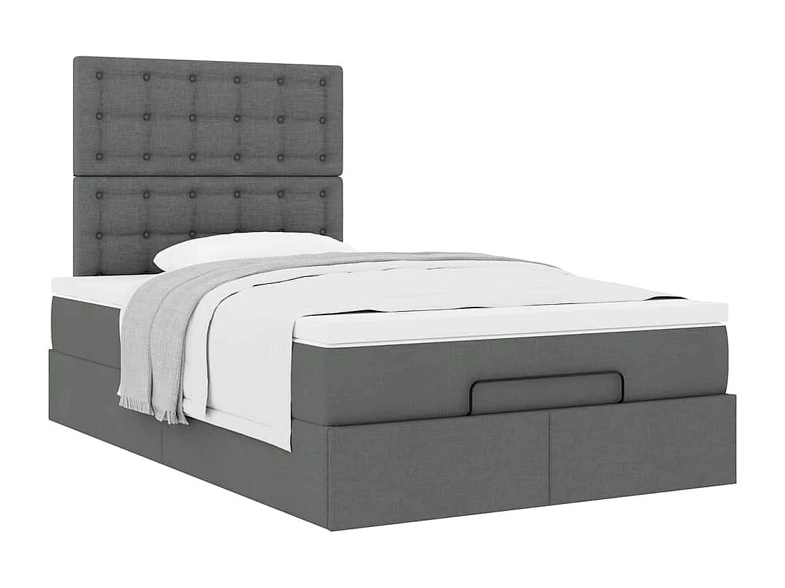 Ottoman bed met matras 120x190 cm stof donkergrijs