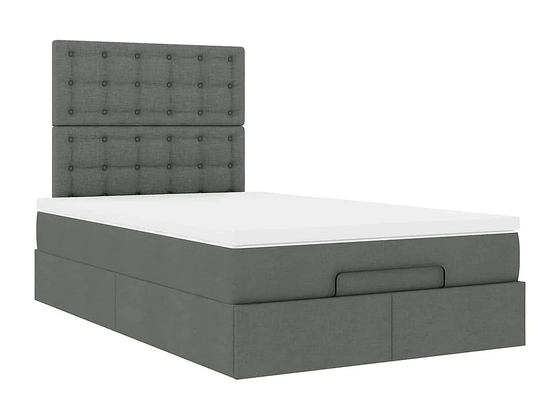 Ottoman bed met matras 120x190 cm stof donkergrijs