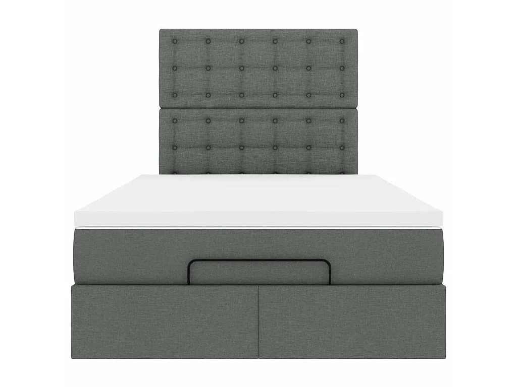 Ottoman-Bett mit Matratze Dunkelgrau 120x190 cm Stoff