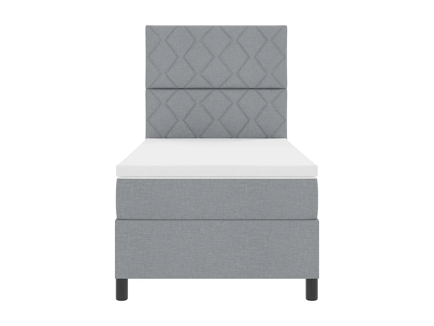 Letto a molle con materasso Grigio chiaro 100 x 200 cm Tessuto