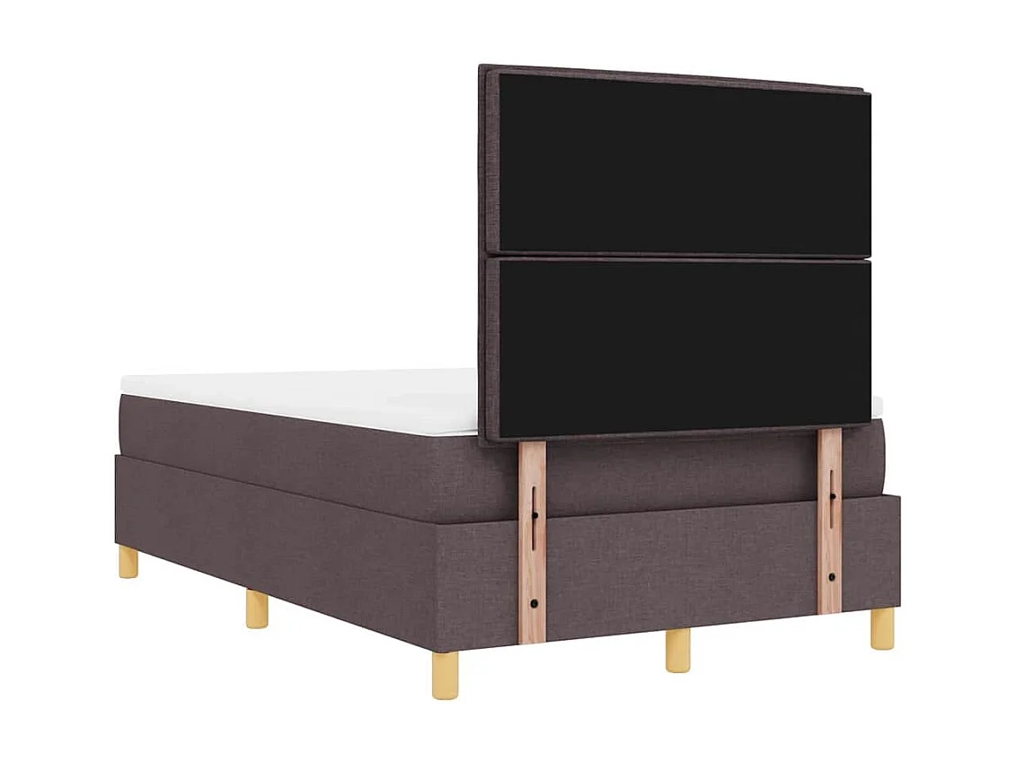 Letto a molle con materasso Marrone scuro 120 x 200 cm Tessuto