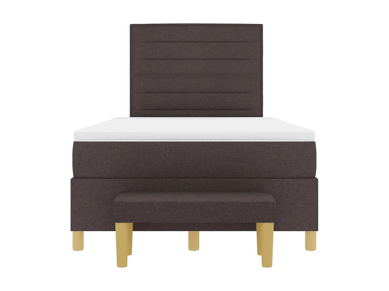 Letto a molle con materasso Marrone scuro 120 x 200 cm Tessuto