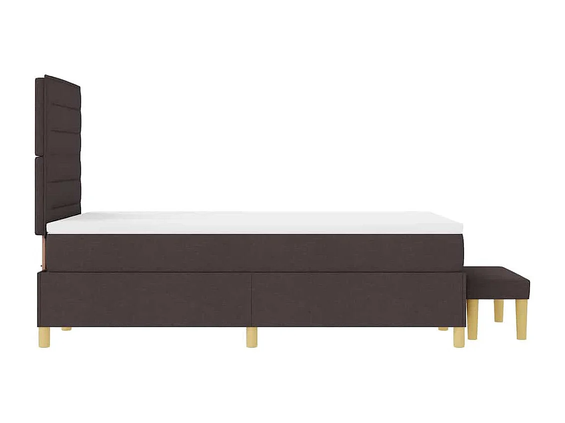 Letto a molle con materasso Marrone scuro 120 x 200 cm Tessuto