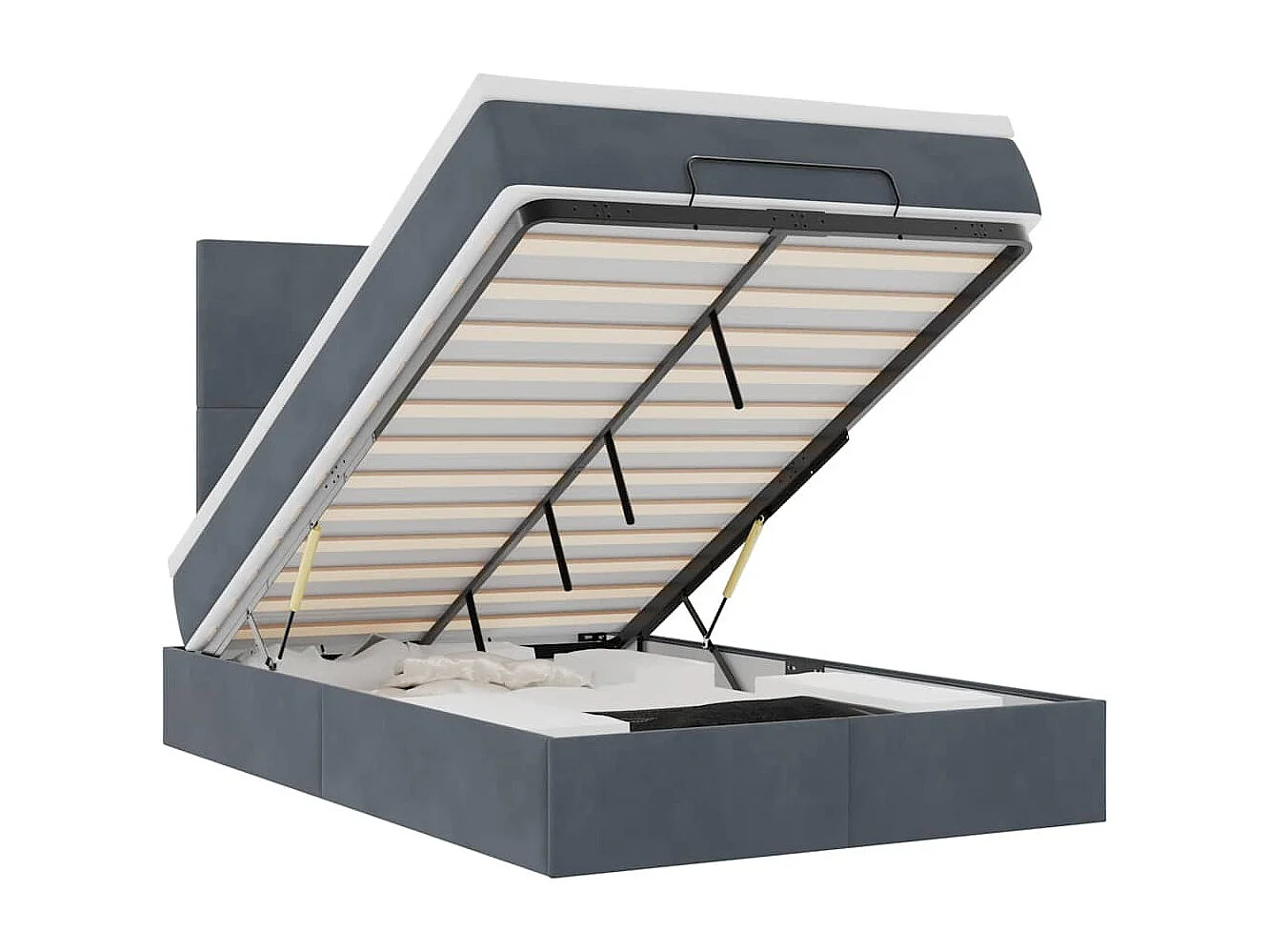 Struttura Letto Pouf con Materassi 120x200 cm Velluto