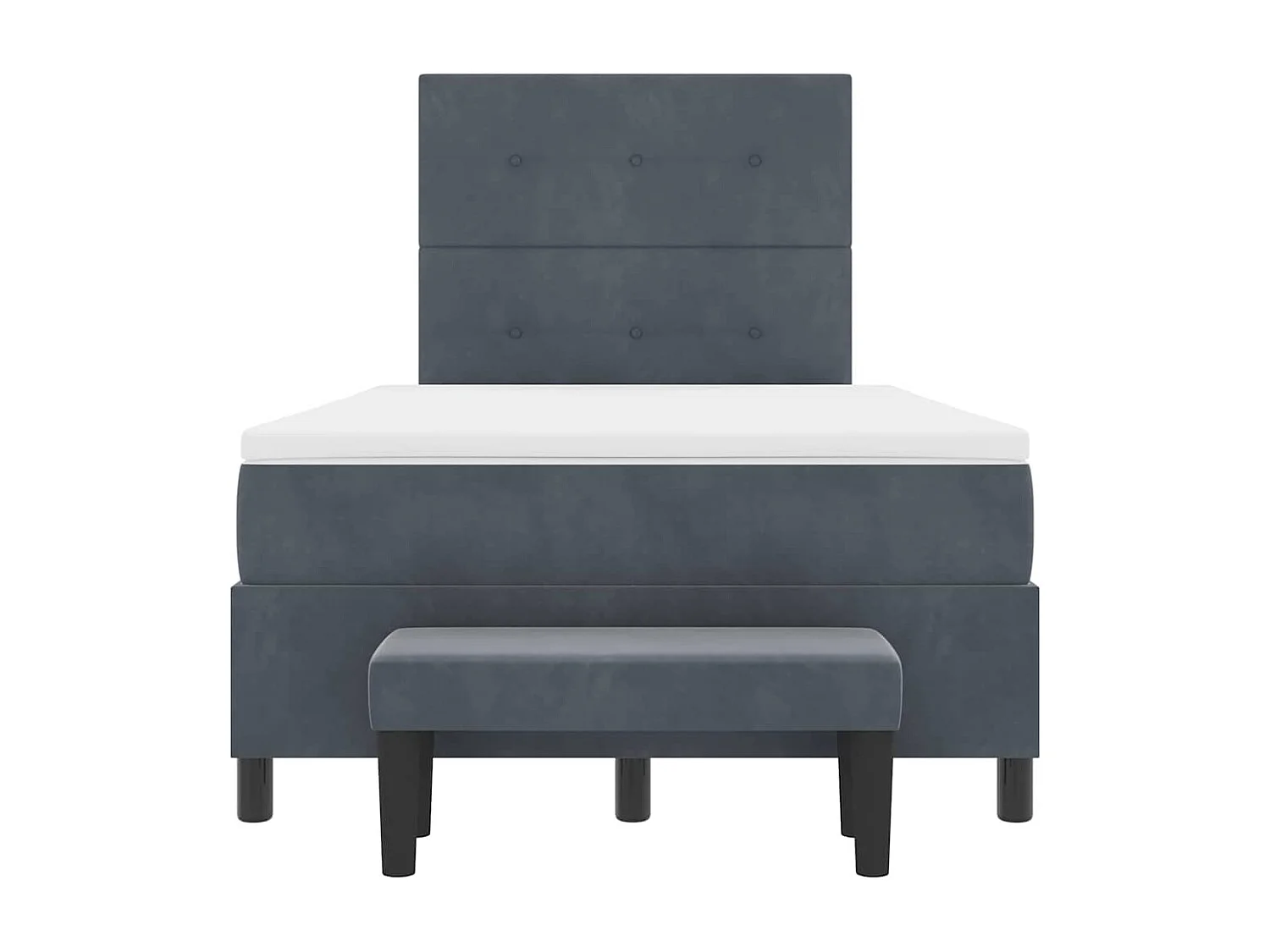 Boxspringbett mit Matratze Dunkelgrau 120 x 200 cm Samt