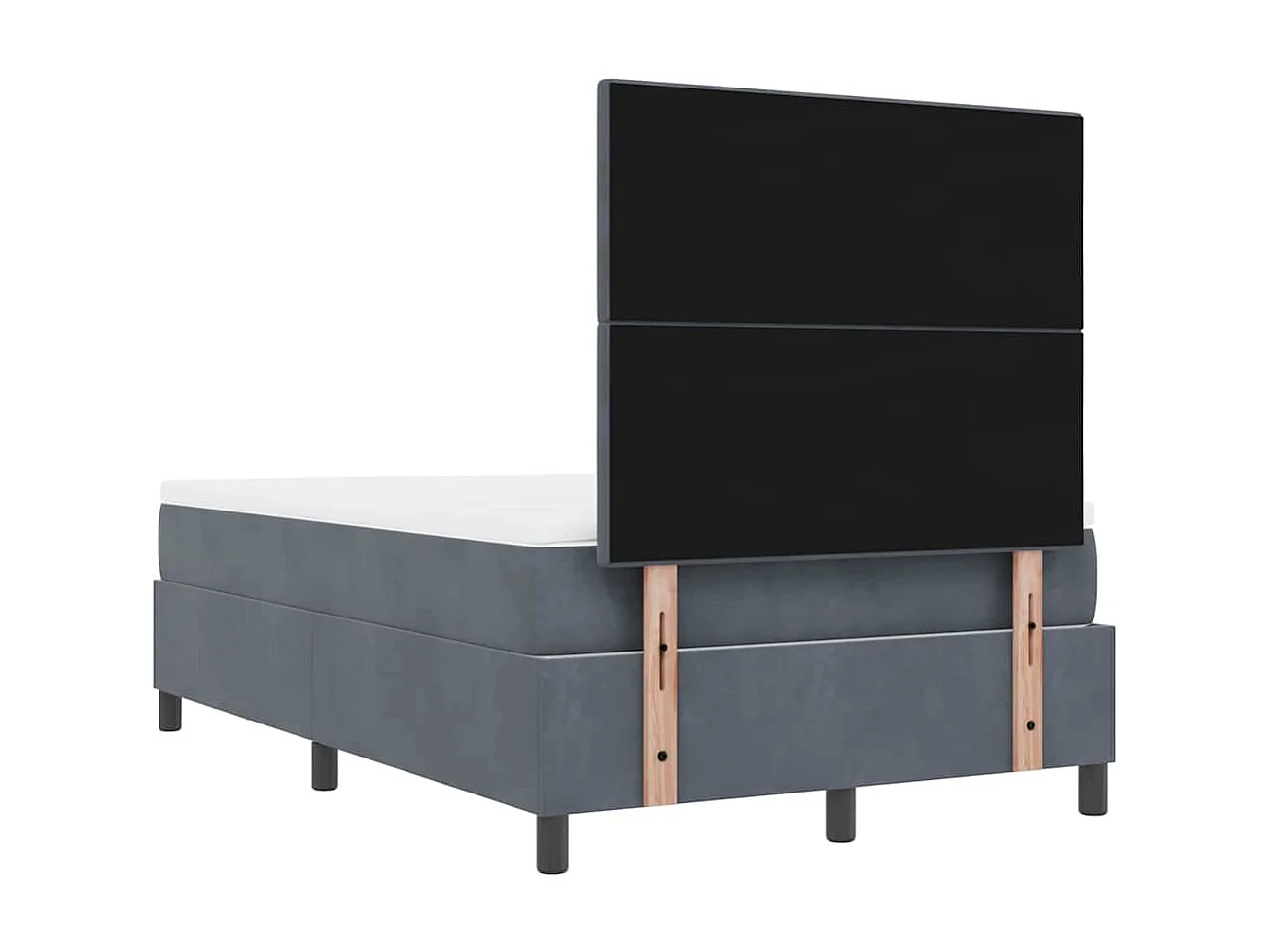 Boxspring bed met matras Donkergrijs 120 x 200 cm Fluweel