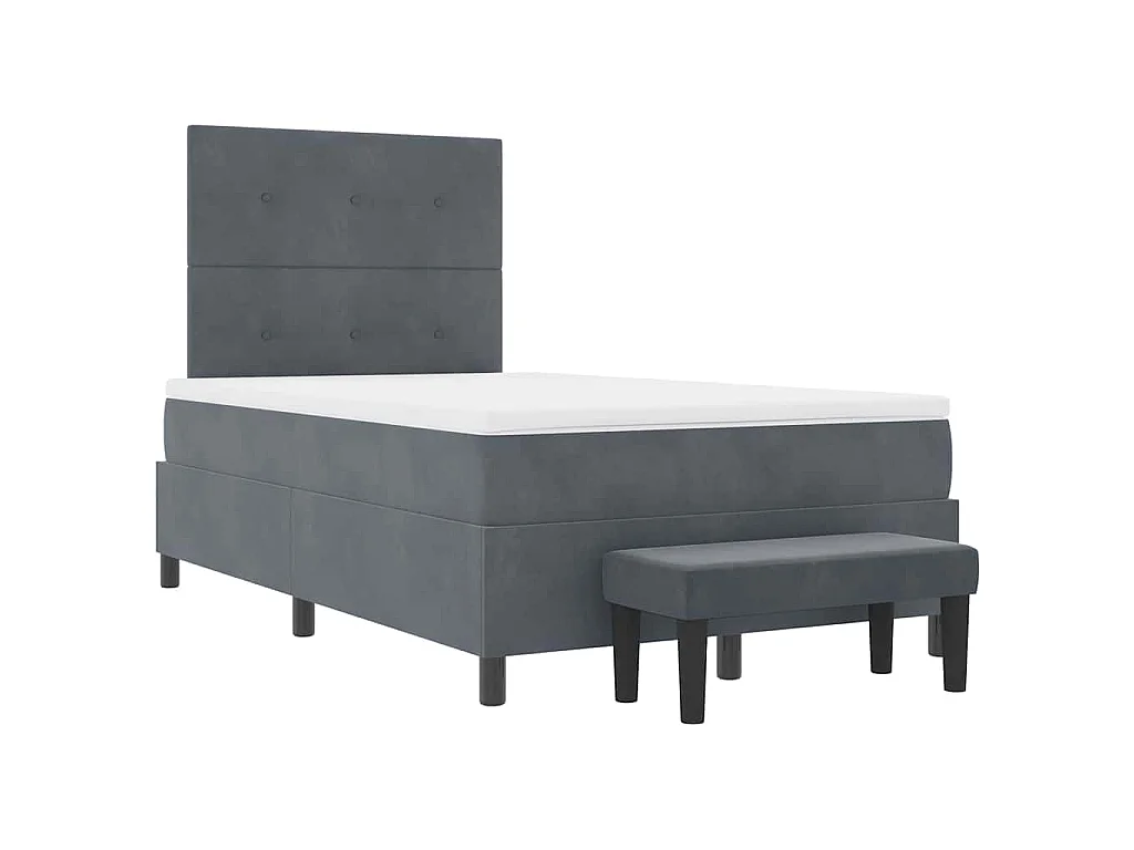 Boxspringbett mit Kopfteil Dunkelgrau 200 x 120 cm Samt