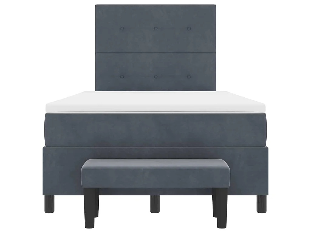 Boxspringbett mit Kopfteil Dunkelgrau 200 x 120 cm Samt