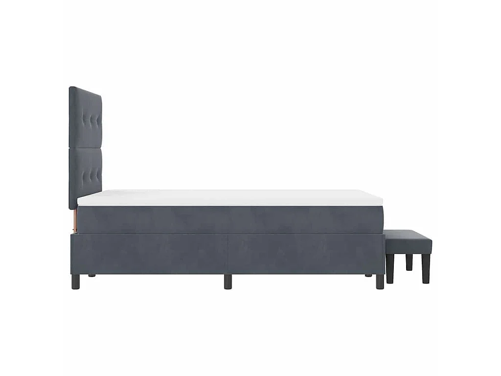 Boxspringbett mit Kopfteil Dunkelgrau 200 x 120 cm Samt