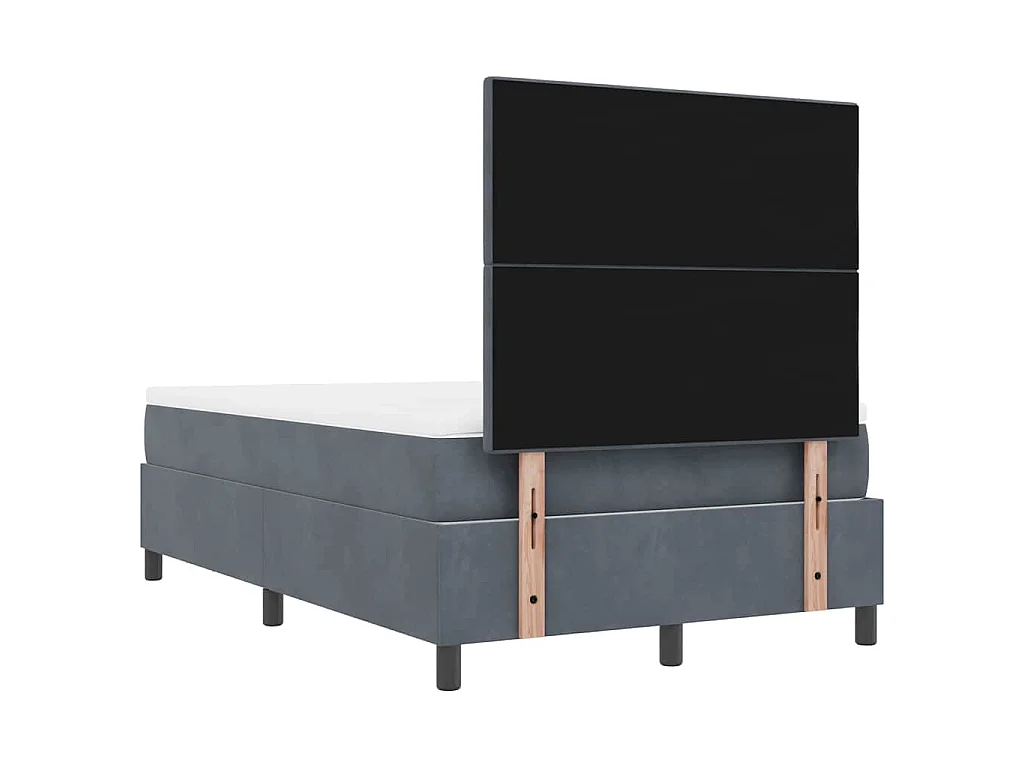 Boxspringbett mit Kopfteil Dunkelgrau 200 x 120 cm Samt