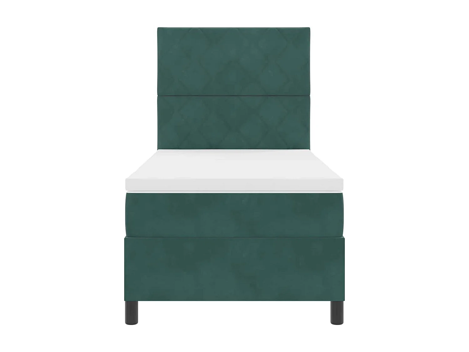 Letto a molle con materasso Verde Scuro 100 x 200 cm Tessuto