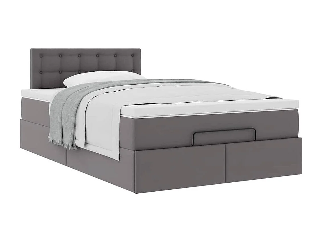 Ottoman bed met matras 120x200cm kunstleer grijs