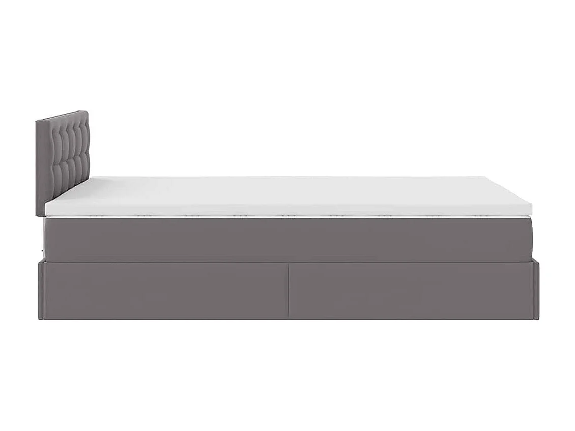 Ottoman bed met matras 120x200cm kunstleer grijs