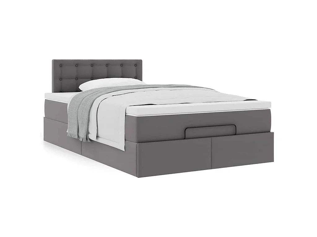 Ottoman bed met matras 120x200cm kunstleer grijs