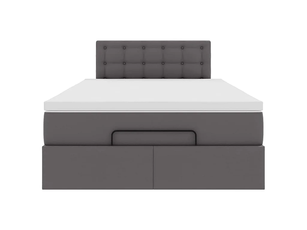 Ottoman bed met matras 120x200cm kunstleer grijs
