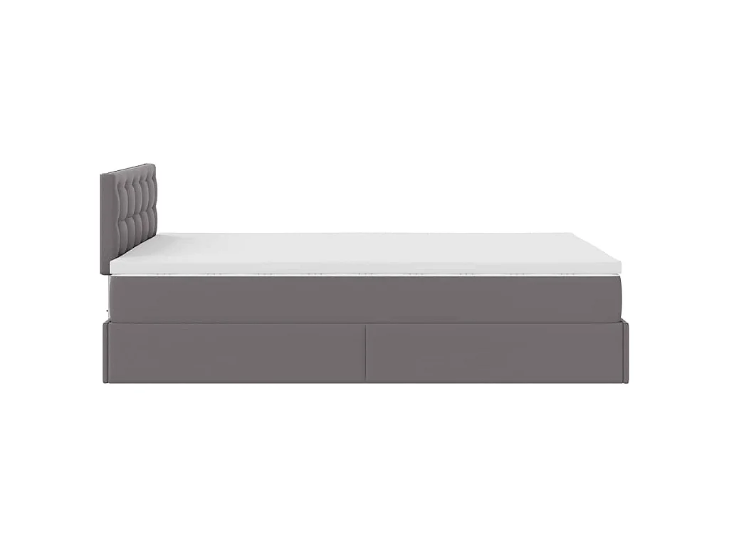 Ottoman bed met matras 120x200cm kunstleer grijs