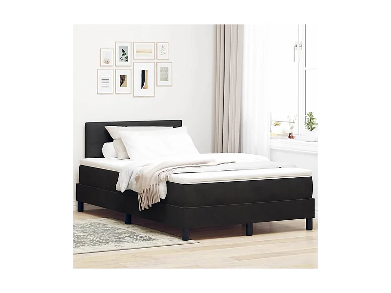 Boxspringbett mit Matratze Schwarz 120 x 190 cm Stoff